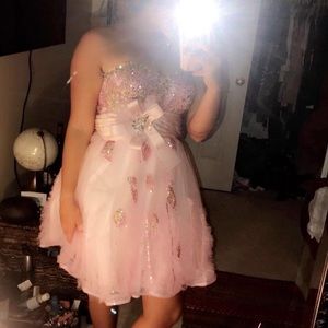 Hannah S. Short Pink Formal Dress. -Bling